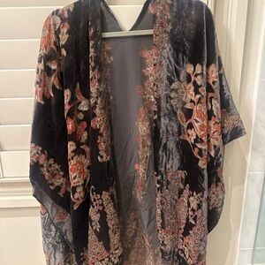 Anthropologie Black and Red Floral Tunic